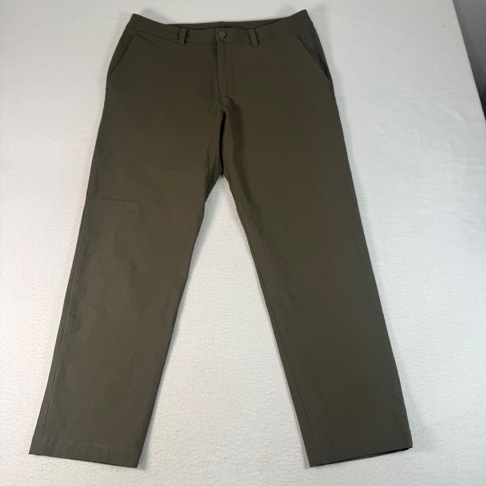 Lululemon Commission Pant Classic Fit Mens 34x29 Olive Green Golf Chino Business